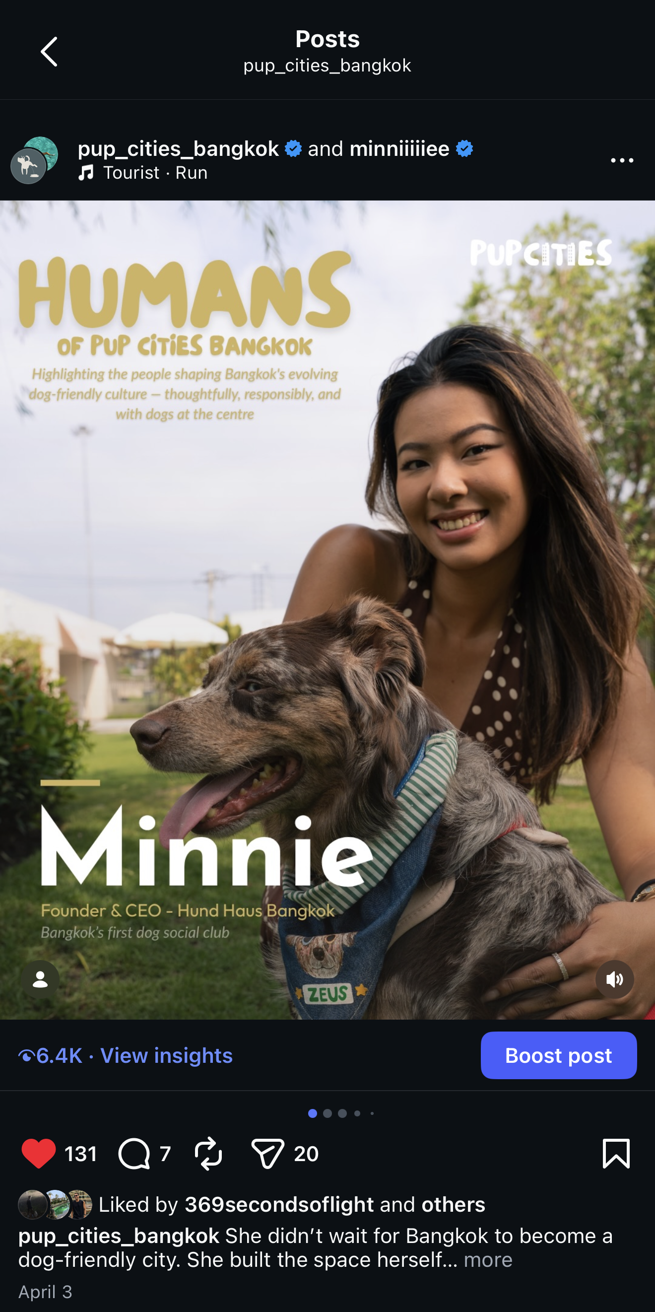 Humans of Pup Cities: Minnie Instagram